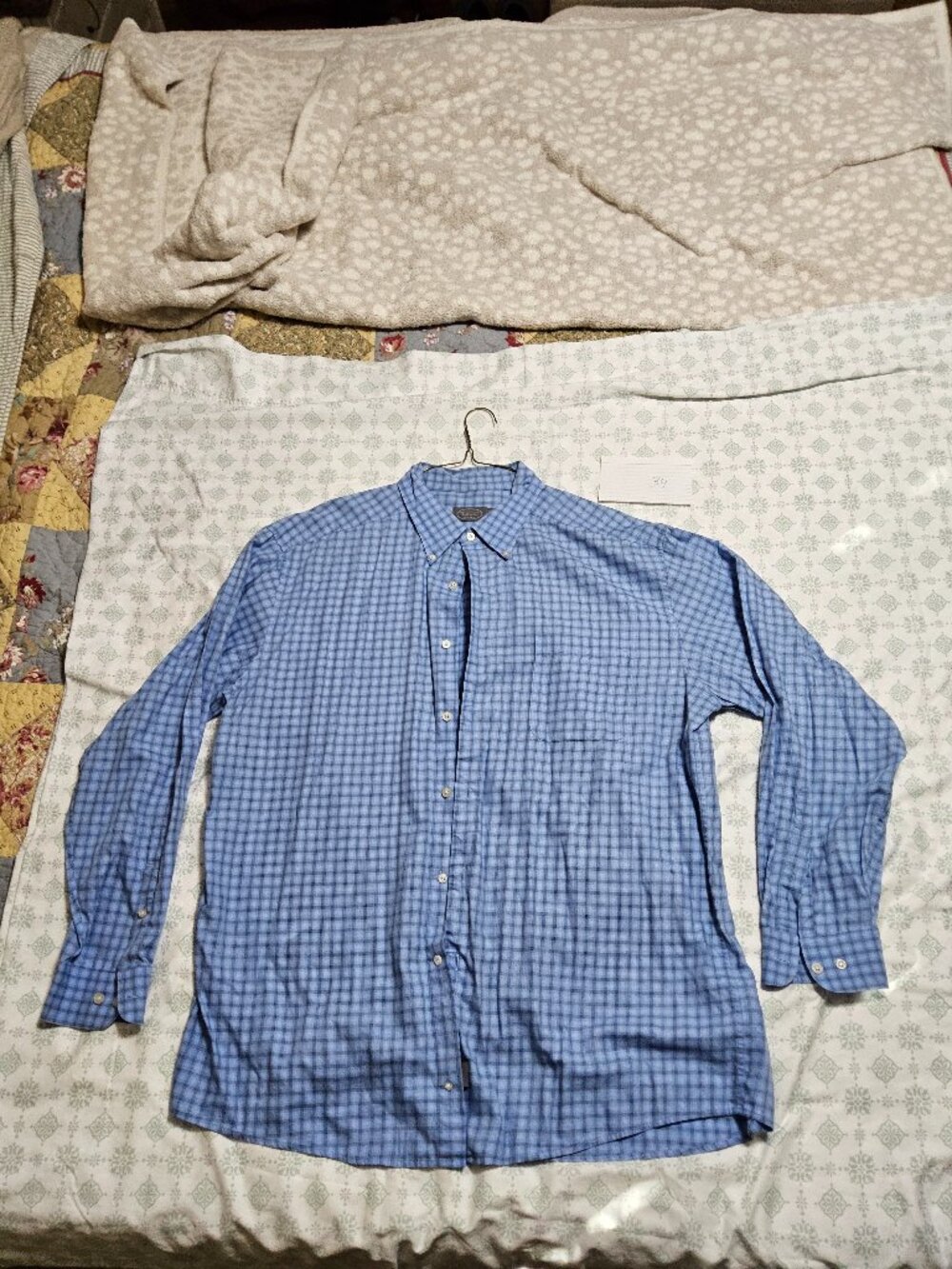Talbots Mens 100% Cotton Long-Sleeve Plaid Button-Down Shirt - Size XXL